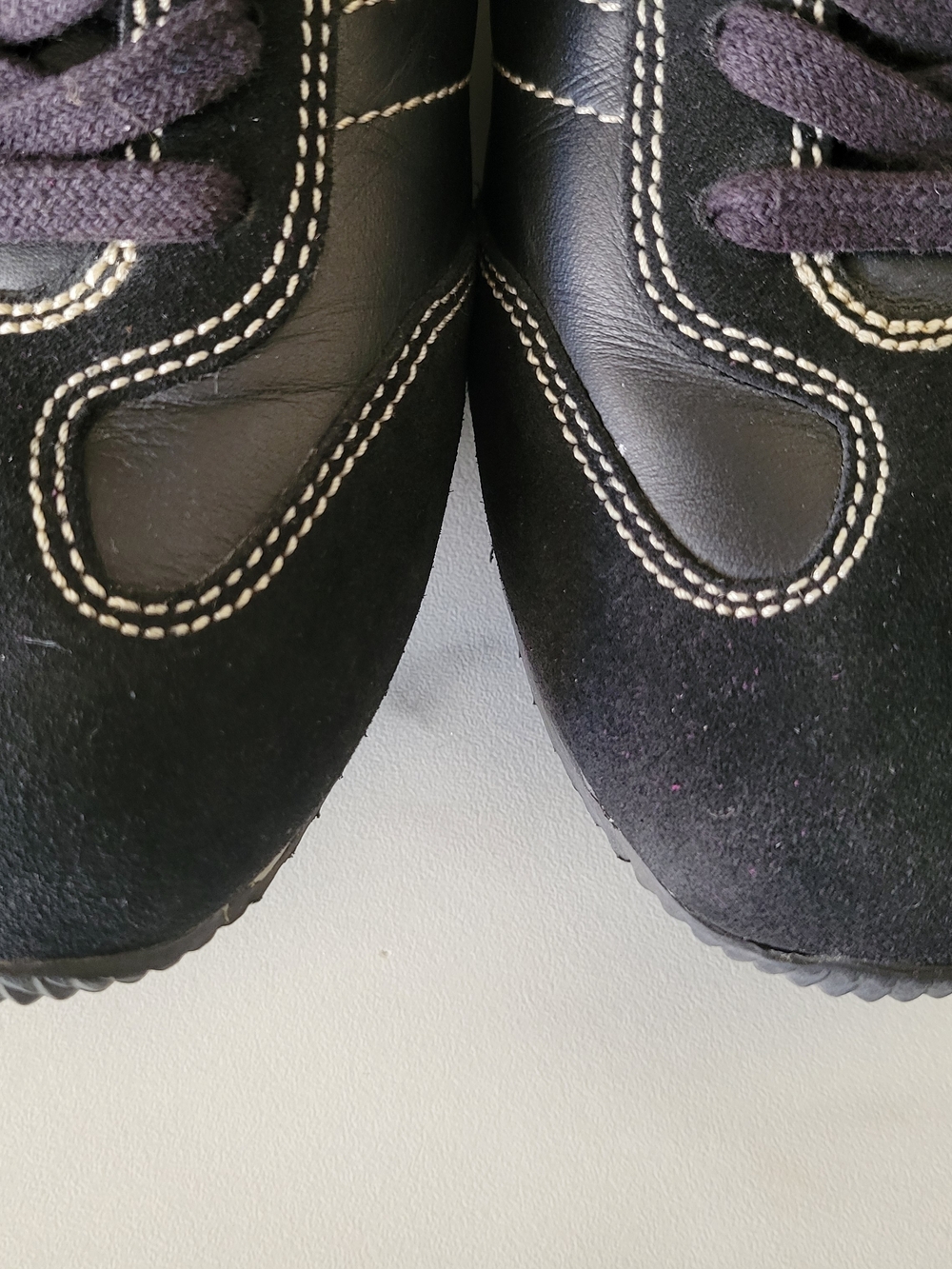 Bally Alexane Black Leather Suede Low-Top Sneakers EU 37.5 US 7 Womens Excellent - Picture 6 of 15